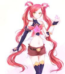 Rule 34 | 1girl, alternate costume, alternate hair color, highres, jinx (league of legends), league of legends, magical girl, short shorts, shorts, smile, solo, star guardian (league of legends), star guardian jinx, thighhighs, twintails