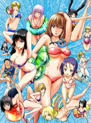 Rule 34 | 00s, 1boy, 6+girls, :d, :p, :t, ;d, abs, akimoto katherine reiko, amane misa, anezaki mamori, animal print, annotated, annotation request, arm up, armpits, arms behind head, arms up, ass, back, ball, bandeau, barefoot, beachball, bent over, between legs, bikini, bikini tan, biscuit krueger, black hair, black one-piece swimsuit, blonde hair, blue bikini, blue eyes, blue hair, blush, body writing, bokken, breasts, breasts squeezed together, brown hair, casual one-piece swimsuit, character request, cleavage, company connection, competition school swimsuit, covered erect nipples, cross-laced clothes, crossdressing, crossover, crying, d.gray-man, death note, eating, everyone, eyeshield 21, facial mark, feet, floating hair, folded, food, forehead mark, frilled bikini, frills, front-tie bikini top, front-tie top, fruit, gintama, glasses, goggles, goggles around neck, green bikini, hair ornament, hair ribbon, hairclip, hand between legs, hand on own head, hand on own hip, hand on own thigh, high heels, high ponytail, holding, hunter x hunter, inflatable toy, innertube, katsuragi yako, kochikame, kon-kit, large breasts, leg lift, legs, legs up, lenalee lee, leopard print, lipstick, long hair, long legs, looking at viewer, looking back, low twintails, majin tantei nougami neuro, makeup, multiple crossover, multiple girls, muscular, mushroom, nakahara misaki, name tag, naruto, naruto (series), navel, nhk ni youkoso!, nico robin, nude, one-piece swimsuit, one eye closed, one piece, open mouth, parted lips, pink bikini, pink hair, plump, ponytail, print swimsuit, purple bikini, purple hair, red-framed eyewear, red bikini, red eyes, ribbon, sairenji haruna, sandals, sarutobi ayame, school swimsuit, scrunchie, short hair, shounen jump, side-tie bikini bottom, sideboob, sidelocks, sitting, slingshot swimsuit, small breasts, smile, snorkel, soles, sports bikini, star (symbol), star print, strapless, strapless one-piece swimsuit, striped bikini, striped clothes, sweat, swim ring, swimsuit, sword, tan, tanishi kei, tankini, tanline, tears, tennis no ouji-sama, thong, thong bikini, to love-ru, toes, tongue, tongue out, transparent, tsunade (naruto), twintails, two side up, underboob, v arms, wariza, watch, water, watermelon, weapon, wet, wink, wooden sword, wristband, wristwatch