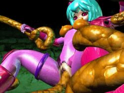 Rule 34 | 3d, animated, animated gif, aqua hair, bouncing breasts, breasts, censored, final booster, large insertion, lowres, object insertion, pussy, rape, red eyes, stomach bulge, tentacles, vaginal, wriggle(3d movie)