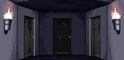 Rule 34 | 1990s (style), 4bpp, akiko gold, aliasing, door, game cg, indoors, no humans, pc98, retro artstyle, tagme, wall torch