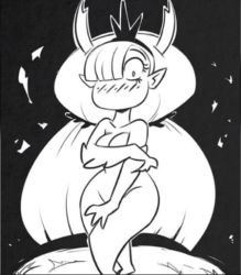 Rule 34 | 1girl, breasts, hekapoo, monochrome, nude, star vs the forces of evil, tagme