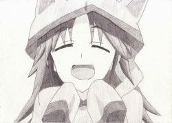 Rule 34 | 10s, animal ears, closed eyes, hat, infinite stratos, long hair, monochrome, nohotoke honne, open mouth, sketch, sleeves past wrists, smile