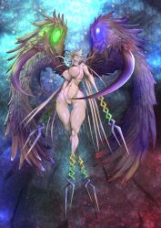 Rule 34 | 1girl, breasts, digimon, digimon (creature), female focus, highres, ordinemon, solo, tentacles, wide hips, wings