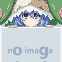 Rule 34 | 10s, 1girl, :&lt;, animal ears, animal hood, blue eyes, blue hair, rabbit ears, date a live, hood, hoodie, looking at viewer, matching hair/eyes, mugen ouka, no image, peeking out, pixiv, solo, yoshino (date a live)