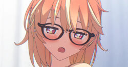Rule 34 | + +, 1girl, 3d, black-framed eyewear, blender (medium), blonde hair, blush, bright pupils, cel shading, commentary, cropped, dot nose, english commentary, expressionless, flower, glasses, hair down, hair flower, hair ornament, half-closed eyes, looking at viewer, medium hair, mixed-language commentary, multicolored eyes, multicolored hair, open mouth, orange hair, paid reward available, pink eyes, portrait, purple eyes, rinne (rinrinne), rinrinne, rinrinne39 (artist), solo, streaked hair, sweat, virtual youtuber, white pupils