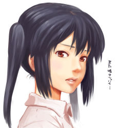 Rule 34 | 1girl, bad id, bad pixiv id, black hair, brown eyes, k-on!, lips, nagian, nakano azusa, portrait, realistic, revision, solo, translated, twintails