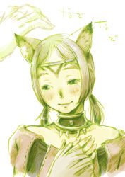Rule 34 | 00s, animal ears, bad id, bad pixiv id, blush, branch (blackrabbits), circlet, collar, final fantasy, final fantasy xi, mithra (ff11), short hair, short twintails, smile, solo, twintails
