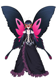 Rule 34 | 10s, accel world, antenna hair, bare shoulders, black hair, brown eyes, bug, butterfly, butterfly wings, elbow gloves, full body, gloves, headband, highres, insect, insect wings, kuroyukihime, long hair, mask, wings