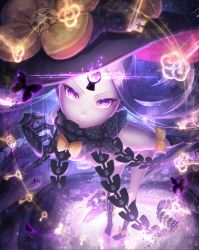 Rule 34 | 1girl, abigail williams (fate), black bow, black thighhighs, bow, bow legwear, breasts, bug, butterfly, fate/grand order, fate (series), glowing, glowing eye, hat, hat bow, highres, insect, key, keyhole, long hair, looking at viewer, orange bow, pixiv fate/grand order contest 2, purple eyes, revealing clothes, skull print, small breasts, solo, star (symbol), star print, suraimu (suraimuraimu), tentacles, thighhighs, third eye, very long hair