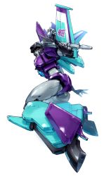 Rule 34 | 1girl, decepticon, jumping, looking at viewer, looking down, mechanical wings, open hands, red eyes, ryuuichirou (haineken), slipstream (transformers), solo, transformers, white background, wings