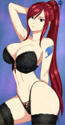 Rule 34 | erza scarlet, fairy tail, lingerie, red hair, tagme, tattoo, underwear