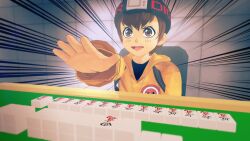 Rule 34 | 1boy, 3d, digimon, hat, highres, mahjong, male focus, mameo (digimon), open mouth, solo