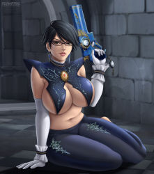 Rule 34 | bayonetta, bayonetta, bayonetta (series), bayonetta 2, breasts, flowerxl, glasses, large breasts, short hair