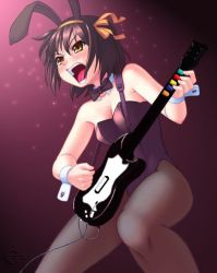 Rule 34 | 00s, animal ears, playboy bunny, guitar, guitar hero, instrument, pantyhose, suzumiya haruhi, suzumiya haruhi no yuuutsu