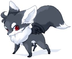 Rule 34 | androgynous, animal, artist request, full body, furry, gender request, lowres, pixel, red eyes, solo, white background, wolf