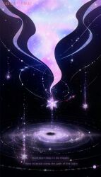 Rule 34 | abstract, abstract background, absurdres, anniversary, commentary, copyright name, english commentary, english text, highres, nebula, no humans, official art, shining nikki, space, star (sky), star (symbol)