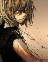 Rule 34 | 00s, 1boy, cross, death note, jewelry, lowres, male focus, mello (death note), necklace, solo