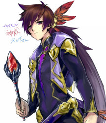 Rule 34 | baton (weapon), belt, brown hair, fusion, long hair, multicolored clothes, multicolored hair, ponytail, sorey (tales), symonne (tales), tales of (series), tales of zestiria, weapon