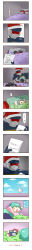 Rule 34 | absurdres, christmas, comic, crossover, frenzy (transformers), hat, hatsune miku, highres, holding, holding paper, long image, paper, rkp, rumble (transformers), santa hat, socks, soundwave (transformers), tall image, transformers, transformers: generation 1, translation request, under covers, vocaloid