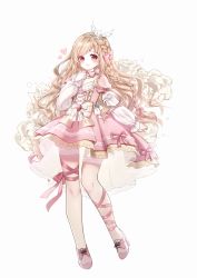 Rule 34 | 1girl, absurdres, blush, bow, braid, breasts, brown bow, brown hair, choker, cleavage, closed mouth, collarbone, commission, danby merong, dress, full body, hair bow, hand up, high heels, highres, layered sleeves, leg ribbon, long hair, long sleeves, original, pink bow, pink choker, pink dress, pink footwear, pink ribbon, puffy short sleeves, puffy sleeves, red eyes, ribbon, see-through, shoes, short over long sleeves, short sleeves, simple background, sleeves past wrists, small breasts, smile, solo, twitter username, very long hair, white background