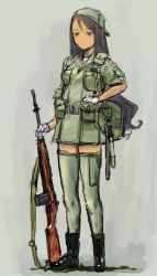 Rule 34 | battle rifle, dark skin, gun, m14, military, rifle, thighhighs, vietnam, weapon, y (khakiyawn)
