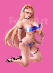 Rule 34 | 1girl, absurdres, anemone (destiny child), blonde hair, breasts, destiny child, feikyart, highres, large breasts, long hair
