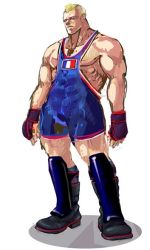 Rule 34 | 1boy, abel (street fighter), alternate costume, armor, bare shoulders, blonde hair, boots, buzz cut, capcom, concept art, fingerless gloves, french text, gloves, greaves, ikeno daigo, male focus, muscular, official art, short hair, singlet, sketch, solo, spandex, street fighter, street fighter iv (series), very short hair, wrestling outfit