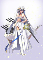 Rule 34 | 1girl, alternate costume, azur lane, blue ribbon, bouquet, breasts, bridal veil, cannon, closed mouth, crossed legs, dress, flower, full body, gradient background, grey hair, hair between eyes, hair ornament, head tilt, high heels, highres, holding, holding sword, holding weapon, itaco, lace, lace-trimmed legwear, lace trim, large breasts, long hair, looking at viewer, machinery, mole, mole under eye, petals, red eyes, ribbon, rigging, rose, saint-louis (azur lane), see-through, shawl, sideboob, sidelocks, simple background, skindentation, smile, solo, standing, sword, thighhighs, transparent, turret, veil, watson cross, weapon, wedding dress, white dress, white flower, white footwear, white rose, white thighhighs