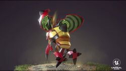 Rule 34 | 3d, animated, antennae, bug, claws, digimon, digimon (creature), exoskeleton, flying, grass, green eyes, spikes, tentomon, video