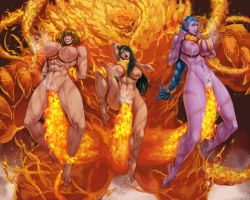 Rule 34 | 1boy, 3girls, abs, ahegao, ahoge, arms behind back, barefoot, blonde hair, blue hair, braid, braided ponytail, breasts, breasts squeezed together, brown hair, character request, clenched teeth, colored skin, elemental (creature), elf, extra penises, fire, grabbing, grabbing another&#039;s breast, green hair, group sex, held up, huge breasts, huge penis, lactation, large breasts, long hair, monster, monster sex, multiple girls, multiple penises, muscular, muscular female, night elf (warcraft), nipples, nude, original, penis, pointy ears, pubic hair, purple skin, rape, sex, short hair, single braid, size difference, strangling, sweat, teeth, tentacle sex, tentacles, toned, tongue, tongue out, vaginal, very long hair, warcraft, world of warcraft, xxoom