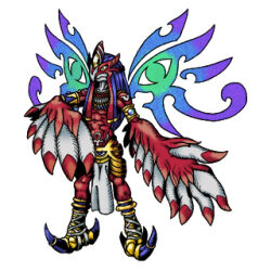 aquilamon digimon digimon_(creature) feathers oridigi original solo wings