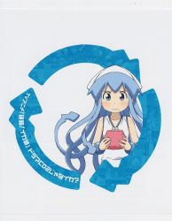 Rule 34 | 1girl, blue eyes, icon (computing), ikamusume, kanji, logo, shinryaku! ikamusume, tentacle hair