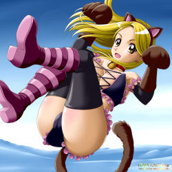 Rule 34 | animal ears, blush, breasts, cameltoe, cleavage, cleft of venus, fairy tail, lucy heartfilia, onoe, smile, tail