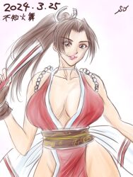 Rule 34 | 1girl, breasts, fatal fury, large breasts, ponytail, shiranui mai, solo