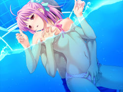 Rule 34 | 10s, 1boy, 1girl, ahoge, bikini, blush, bow, grabbing another&#039;s breast, breasts, couple, fingering, fingering from behind, frilled bikini, frills, front-tie top, game cg, grabbing, hair bow, hair intakes, hair ribbon, hetero, hinata hanabi, koutaro, large breasts, nipples, open mouth, partially underwater shot, pink hair, polka dot, polka dot bikini, polka dot swimsuit, ponytail, pool, red eyes, ribbon, short hair, submerged, swimsuit, tropical kiss, underwater, water