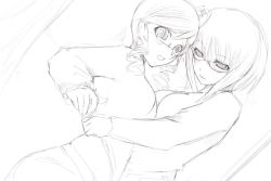 Rule 34 | 00s, 2girls, :d, :o, aged up, ahoge, assisted exposure, asymmetrical docking, bespectacled, blush, breast press, breasts, casual, chemical-x, clothes lift, drill hair, dutch angle, embarrassed, foreshortening, freckles, glasses, hair between eyes, hug, kanaria, kusabue mitsu, looking at viewer, looking back, midriff, monochrome, multiple girls, naughty face, open mouth, parted lips, ponytail, profile, rozen maiden, semi-rimless eyewear, shirt, shirt lift, short hair, sidelocks, sketch, smile, surprised, sweater, swept bangs, twin drills, under-rim eyewear, undressing, upper body, yuri