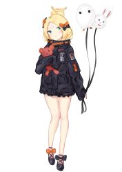 Rule 34 | 1girl, :&lt;, abigail williams (fate), abigail williams (traveling outfit) (fate), absurdres, balloon, black bow, black footwear, black jacket, blonde hair, blue eyes, blush, bow, closed mouth, commentary request, fate/grand order, fate (series), fou (fate), full body, hair bow, hair bun, highres, holding, holding balloon, jacket, long hair, long sleeves, looking at viewer, medjed (fate), hugging object, official alternate costume, orange bow, parted bangs, polka dot, polka dot bow, shoes, simple background, single hair bun, sleeves past fingers, sleeves past wrists, solo, standing, stuffed animal, stuffed toy, teddy bear, white background, yukaa