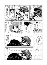 Rule 34 | &gt; &lt;, 0 0, 10s, 1boy, 4girls, @ @, admiral (kancolle), akatsuki (kancolle), anchor symbol, badge, comic, commentary request, closed eyes, fang, flat cap, greyscale, hair ornament, hairclip, hat, hibiki (kancolle), highres, ikazuchi (kancolle), inazuma (kancolle), jitome, kadose ara, kantai collection, long hair, long sleeves, monochrome, multiple girls, neckerchief, open mouth, pleated skirt, school uniform, serafuku, short hair, skirt, tears, translation request, trembling, uu~, wavy mouth