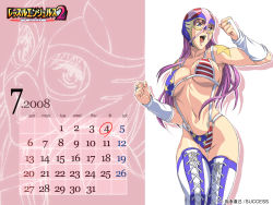 Rule 34 | 1girl, american flag bikini, arm tattoo, armpits, bikini, blue one-piece swimsuit, blue thighhighs, boots, breasts, breasts apart, calendar, cleavage, copyright name, dated, flag print, highres, homare (fool&#039;s art), large breasts, legs together, long hair, mask, multiple views, official art, official wallpaper, one-piece swimsuit, open mouth, pink background, purple hair, red bikini, shoulder tattoo, simple background, slingshot swimsuit, standing, star tattoo, striped, swimsuit, tattoo, the usa, thigh boots, thighhighs, underboob, united states, wallpaper, white background, white one-piece swimsuit, white thighhighs, wrestle angels, wrestle angels survivor, wrestle angels survivor 2, wrestling