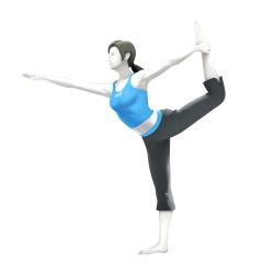 Rule 34 | 1girl, absurdres, armpits, barefoot, black hair, breasts, colored skin, feet, female focus, highres, midriff, navel, nintendo, official art, pants, ponytail, solo, super smash bros., transparent background, white skin, wii fit, wii fit trainer, wii fit trainer (female), yoga pants