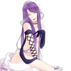 Rule 34 | 10s, 1girl, 2015, artist name, cordelia (diabolik lovers), diabolik lovers, dress, elbow gloves, fangs, gloves, green eyes, hands on own chest, highres, long hair, looking at viewer, nude, open mouth, purple hair, seven (sloxed), smile, solo, transparent background, vampire, very long hair