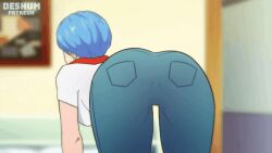 Rule 34 | 1girl, animated, animated gif, artist request, ass, ass focus, ass shake, blue hair, bulma, denim, doggystyle, dragon ball, dragon ball super, from behind, jeans, pants, presenting, scarf, sex, sex from behind, sexually suggestive, short hair