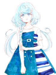 Rule 34 | aikatsu! (series), aikatsu friends!, alicia charlotte, asymmetrical clothes, blue hair, casual, highres, white background, yoiisand