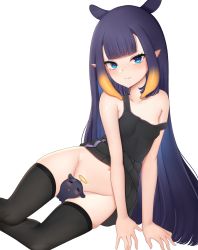 Rule 34 | 1girl, black hair, black thighhighs, blue eyes, blunt bangs, breasts, clothes lift, convenient censoring, dress, dress lift, flat chest, gradient hair, halo, highres, hololive, hololive english, honon, long hair, mole, mole under eye, multicolored hair, navel, ninomae ina&#039;nis, orange hair, pointy ears, purple hair, sidelocks, small breasts, solo focus, takodachi (ninomae ina&#039;nis), tentacle hair, tentacles, thighhighs, thighs, very long hair, virtual youtuber