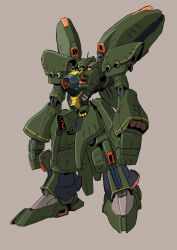 absurdres arm_cannon beam_cannon color_variation geymalk green_eyes grey_background gundam gundam_zz highres kuroneko_koubou machinery mecha mecha_focus mobile_suit neo_zeon no_humans one-eyed robot science_fiction shoulder_cannon sketch weapon