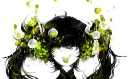 Rule 34 | 1girl, ginkgo tree, green eyes, hair over one eye, hatsune miku, leaf, long hair, solo, vios (viod), vocaloid