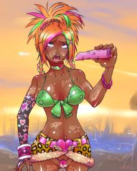 Rule 34 | 00s, 1girl, @ @, ahegao, bangle, bikini, bikini top only, blonde hair, body writing, bracelet, braid, breasts, collar, covered erect nipples, crying, dark-skinned female, dark skin, dildo, final fantasy, final fantasy x, final fantasy x-2, fingerless gloves, front-tie bikini top, front-tie top, g-string, ganguro, gloves, green eyes, headband, highres, image sample, jewelry, large breasts, lips, long hair, mind control, multicolored hair, nail polish, nipples, open mouth, panties, piercing, pink nails, pink panties, pixiv sample, prostitution, pussy, resized, rikku (ff10), ryuney, scarf, sex toy, skirt, solo, swimsuit, tan, tears, thong, tongue piercing, uncensored, underwear, wedgie