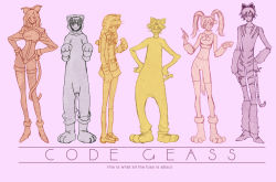 Rule 34 | 3boys, 3girls, animal ears, cat ears, code geass, cosplay, multiple boys, multiple girls