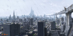 Rule 34 | city, cityscape, destruction, k-takano, landscape, meteor, no humans, scenery, science fiction