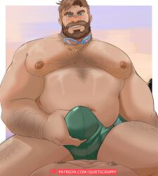 Rule 34 | 2boys, absurdres, arm hair, bara, beard, big belly, blush, brown hair, bulge, coral island, cowgirl position, crotch grab, erection, erection under clothes, facial hair, fat, fat man, from below, full beard, goggles, goggles around neck, green male swimwear, hairy, highres, huge pectorals, leg hair, looking at viewer, male focus, male swimwear, mark (coral island), multiple boys, muscular, muscular male, navel, navel hair, nipples, paid reward available, pov, pov crotch, quietscrappy, seductive smile, short hair, smile, solo focus, sparse chest hair, sparse leg hair, square face, stomach, straddling, swim briefs, thick arm hair, thick beard, topless male, yaoi